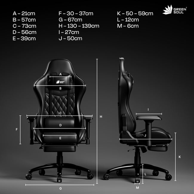 Green Soul Ghost Gaming Chair With Integrated Footrest