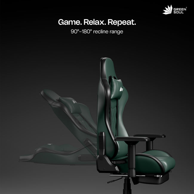 Green Soul Ghost Gaming Chair With Integrated Footrest