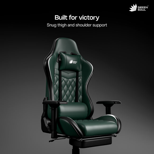 Green Soul Ghost Gaming Chair With Integrated Footrest