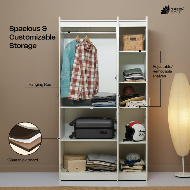 Green Soul Merlin 3-Door Wardrobe
