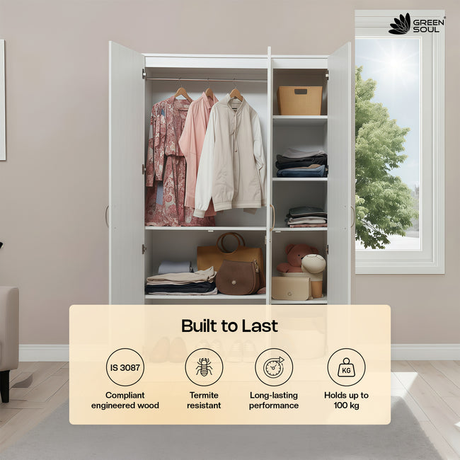 Green Soul Merlin 3-Door Wardrobe