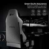 Green Soul Vision Pro V2 Premium Fabric 4D Armrests & Flat Wheelbase Ergonomic Gaming Chair