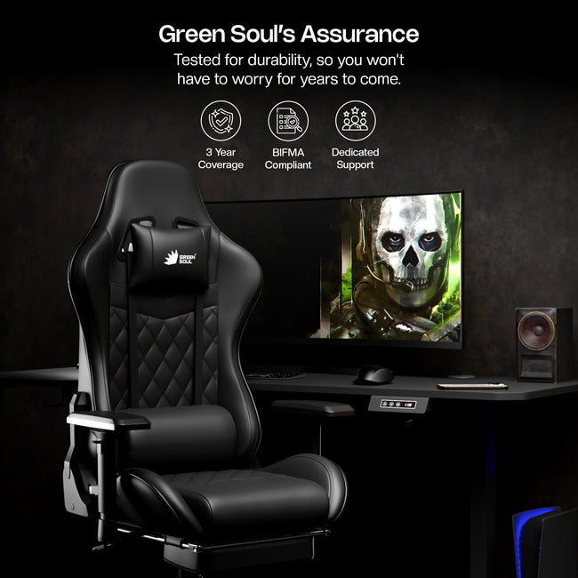 Green Soul Ghost Gaming Chair With Integrated Footrest