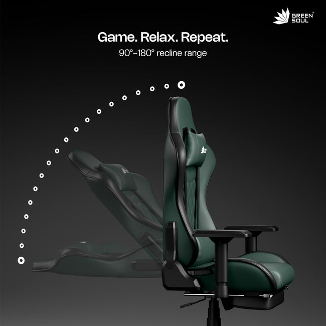 Green Soul Ghost Gaming Chair With Integrated Footrest