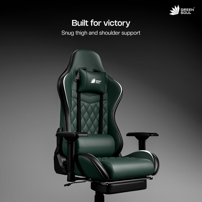 Green Soul Ghost Gaming Chair With Integrated Footrest