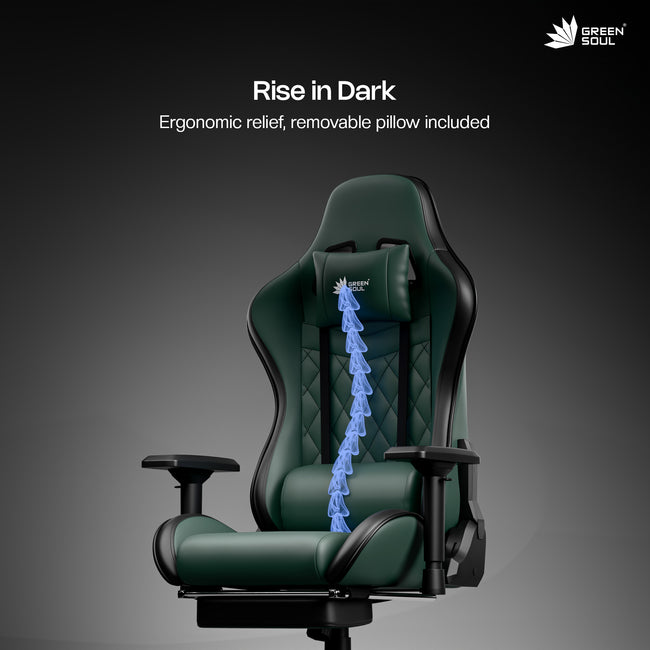 Green Soul Ghost Gaming Chair With Integrated Footrest