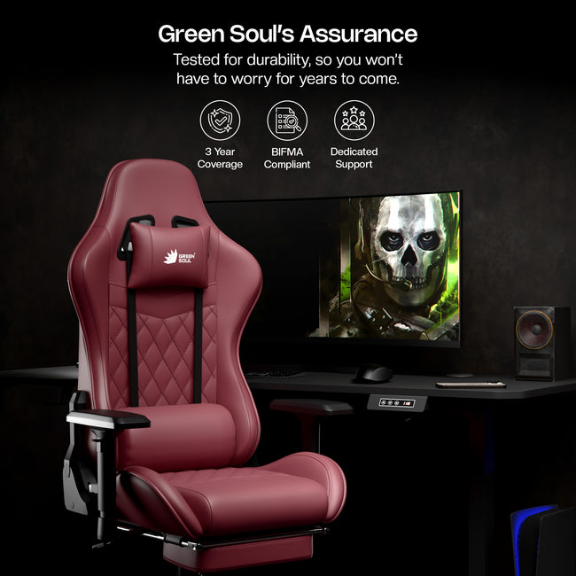 Green Soul Ghost Gaming Chair With Integrated Footrest