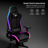 Green Soul Ghost RGB Ergonomic Gaming Chair Premium PU Leather Upholstery with Diamond Stitching