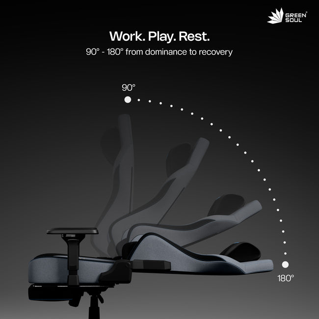Green Soul Vision Pro V2 Premium Fabric 4D Armrests & Flat Wheelbase Ergonomic Gaming Chair
