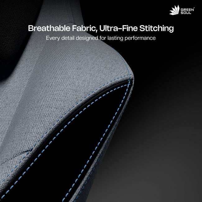 Green Soul Vision Pro V2 Premium Fabric 4D Armrests & Flat Wheelbase Ergonomic Gaming Chair