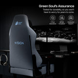 Green Soul Vision Pro V2 Premium Fabric 4D Armrests & Flat Wheelbase Ergonomic Gaming Chair
