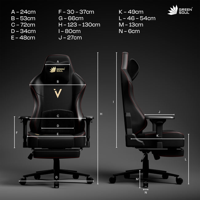 Green Soul Vision Pro V2 Premium Fabric 4D Armrests & Flat Wheelbase Ergonomic Gaming Chair