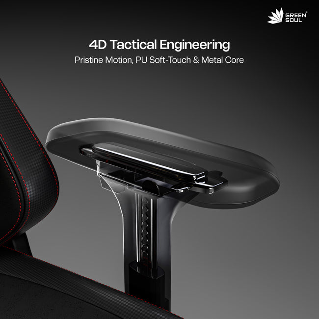 Green Soul Vision Pro V2 Premium Fabric 4D Armrests & Flat Wheelbase Ergonomic Gaming Chair