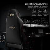 Green Soul Vision Pro V2 Premium Fabric 4D Armrests & Flat Wheelbase Ergonomic Gaming Chair