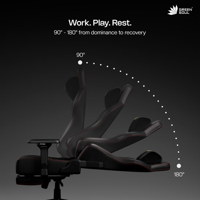 Green Soul Vision Pro V2 Premium Fabric 4D Armrests & Flat Wheelbase Ergonomic Gaming Chair