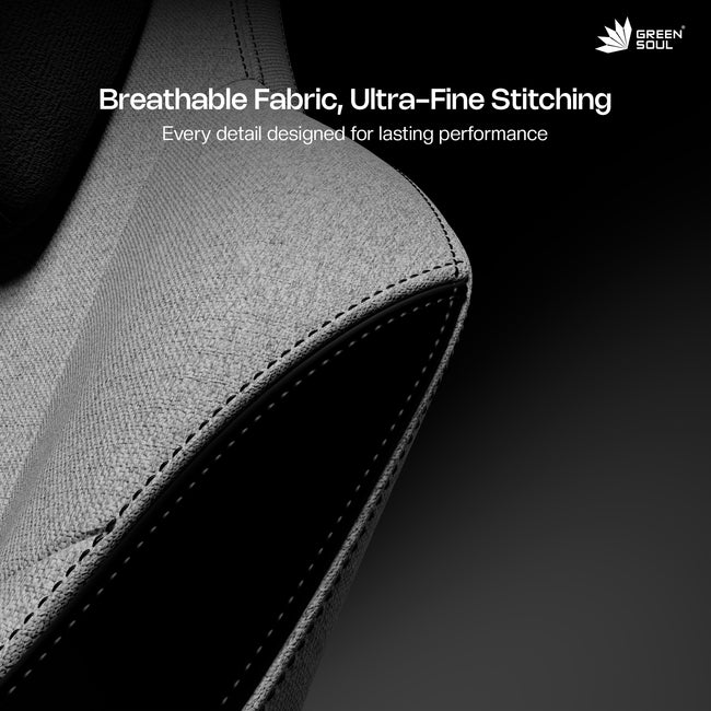 Green Soul Vision Pro V2 Premium Fabric 4D Armrests & Flat Wheelbase Ergonomic Gaming Chair