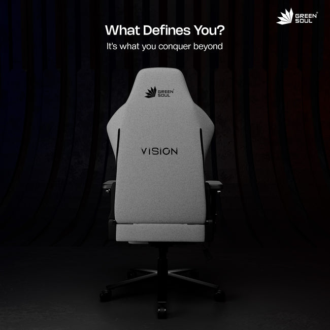 Green Soul Vision Pro V2 Premium Fabric 4D Armrests & Flat Wheelbase Ergonomic Gaming Chair