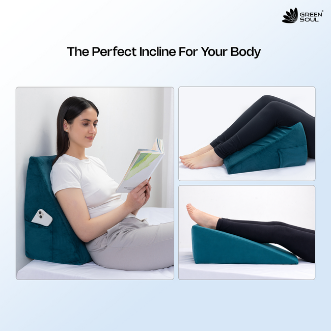 Green Soul ErgoCore Wedge Pillow Premium Memory Foam Wedge Cushion