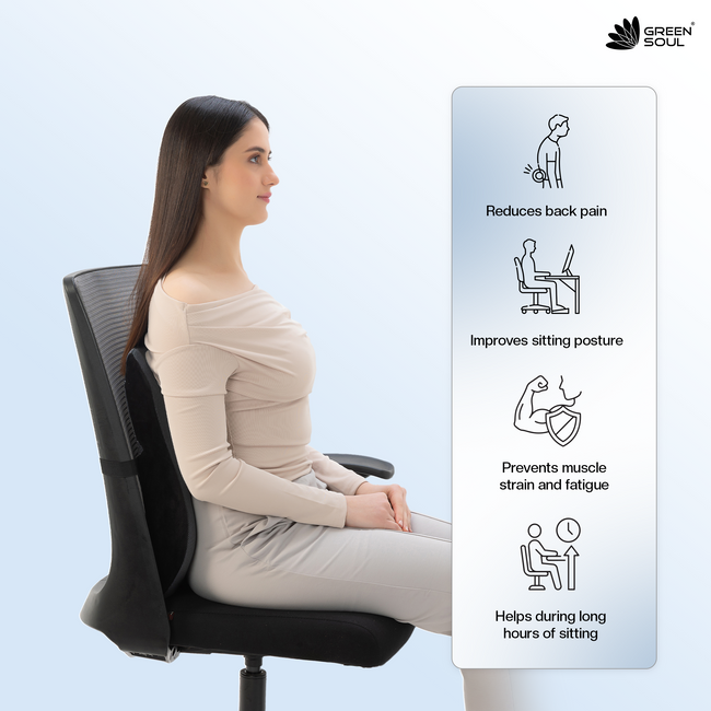 Green Soul ErgoCore Back Rest Cushion Memory Foam Lumbar Support Pillow