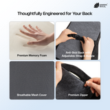 Green Soul ErgoCore Back Rest Cushion Memory Foam Lumbar Support Pillow