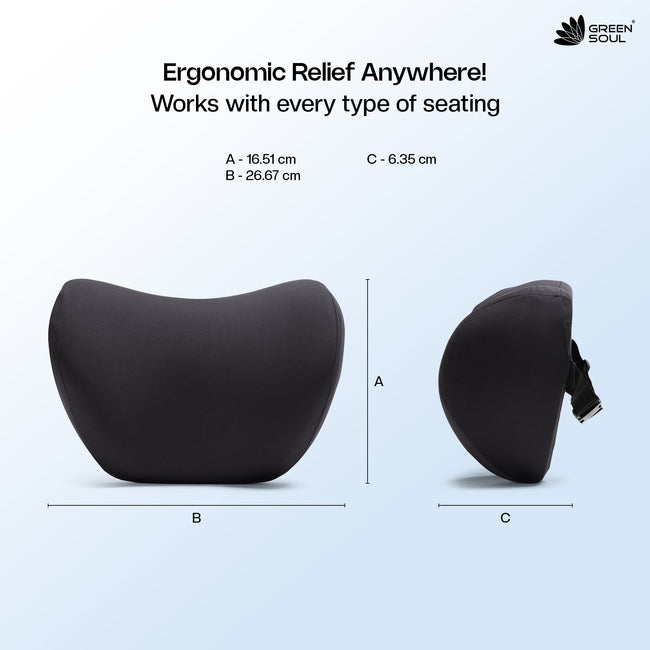 Green Soul ErgoCore Car Neck Rest Pillow (2.5 Inch) Memory Foam
