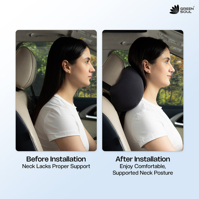 Green Soul ErgoCore Car Neck Rest Pillow (2.5 Inch) Memory Foam