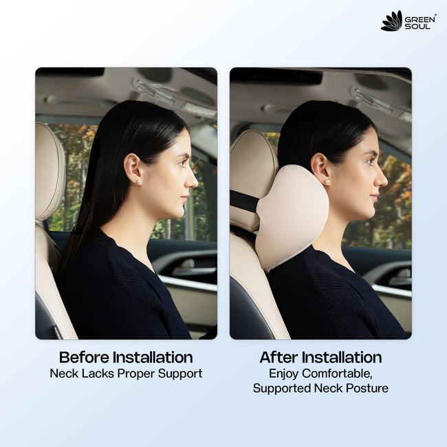 Green Soul ErgoCore Car Neck Rest Pillow (2.5 Inch) Memory Foam