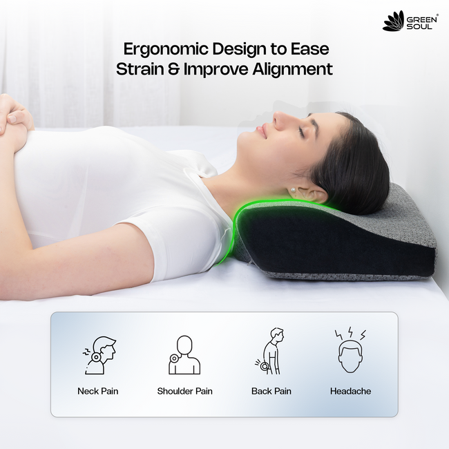 Green Soul ErgoCore Contour Pillow Memory Foam Pillow