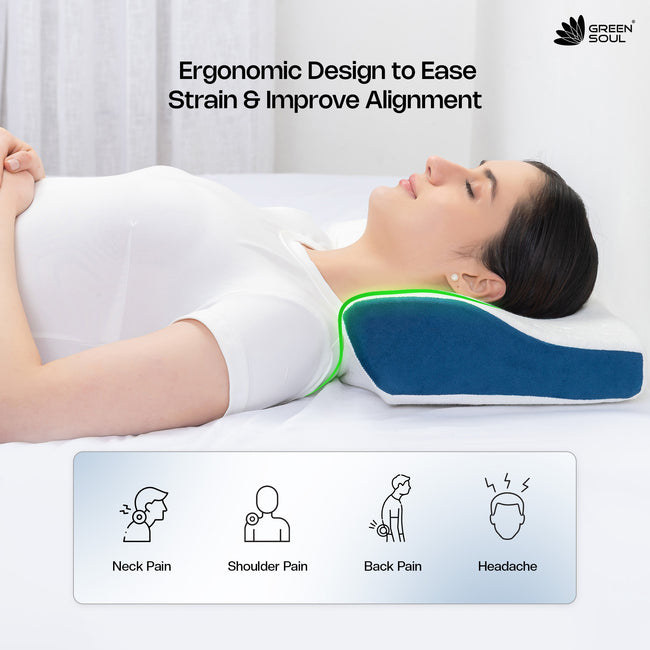 Green Soul ErgoCore Contour Pillow Memory Foam Pillow