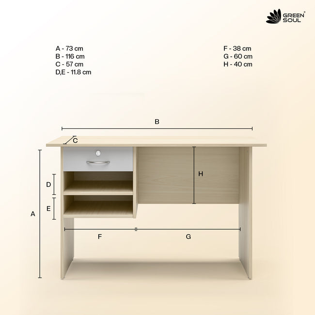 Green Soul Rhine Study Table