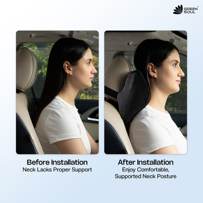 Green Soul ErgoCore Car Neck Rest Pillow (4 Inch) Memory Foam