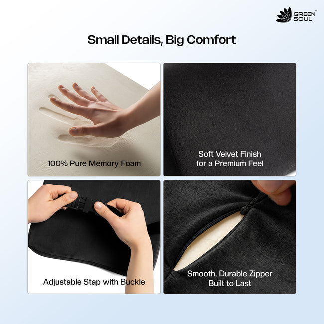 Green Soul ErgoCore Car Neck Rest Pillow (4 Inch) Memory Foam