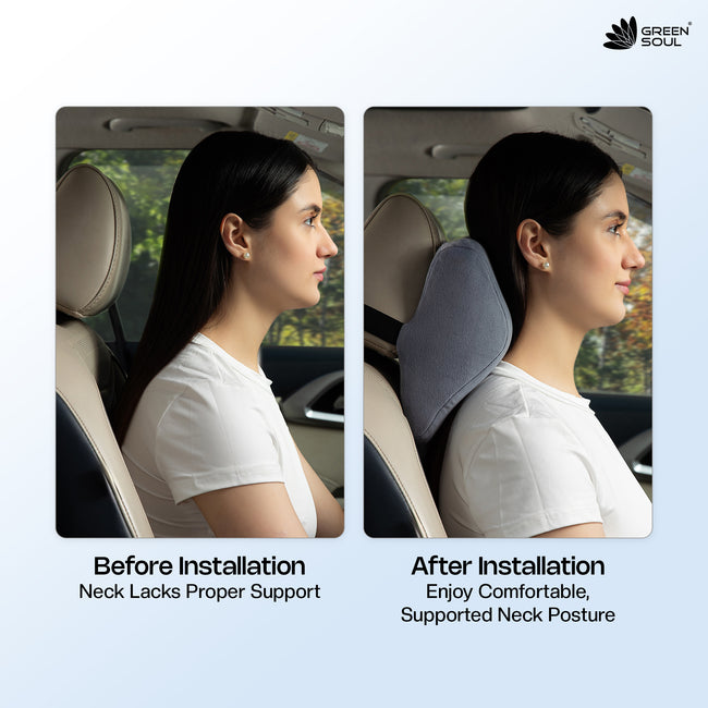 Green Soul ErgoCore Car Neck Rest Pillow (4 Inch) Memory Foam