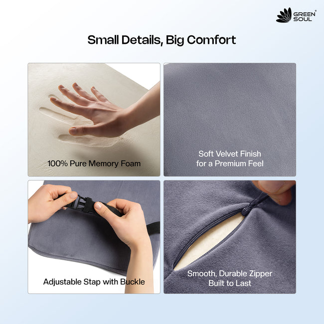 Green Soul ErgoCore Car Neck Rest Pillow (4 Inch) Memory Foam