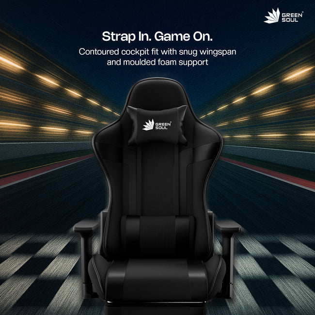 Green Soul Raptor Pro Racing (Fabric) Edition Gaming Chair with Massaged & Footrest