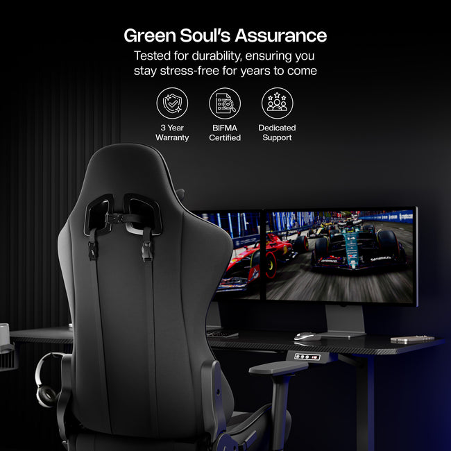 Green Soul Raptor Pro Racing (Fabric) Edition Gaming Chair with Massaged & Footrest
