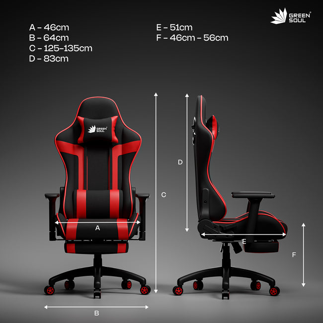 Green Soul Raptor Pro Racing (Fabric) Edition Gaming Chair with Massaged & Footrest