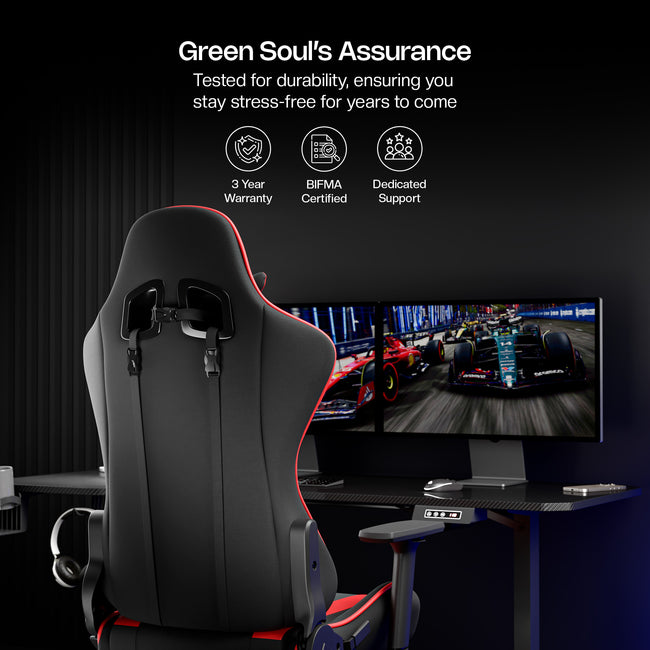 Green Soul Raptor Pro Racing (Fabric) Edition Gaming Chair with Massaged & Footrest