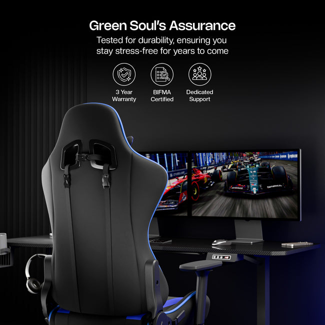 Green Soul Raptor Pro Racing (Fabric) Edition Gaming Chair with Massaged & Footrest