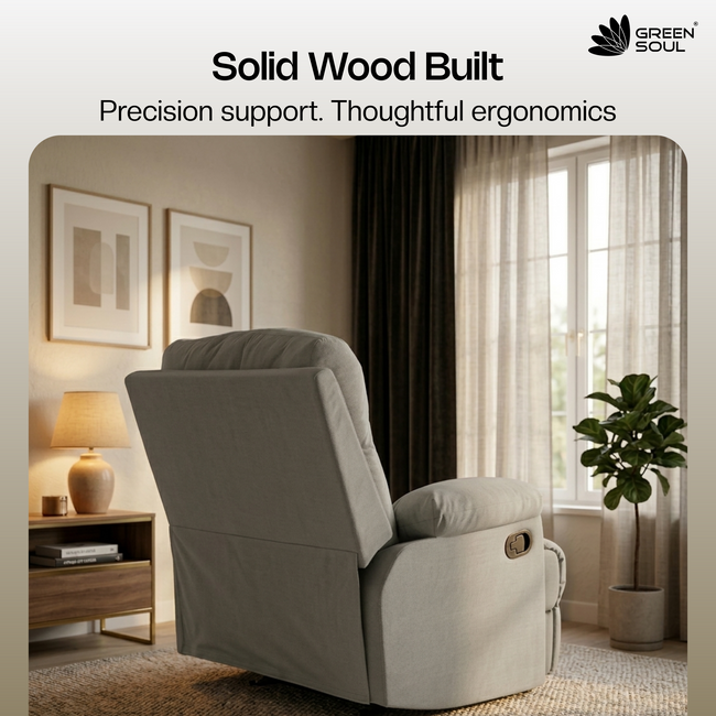 Green Soul  Cloud Single Seater Manual Recliner Sofa