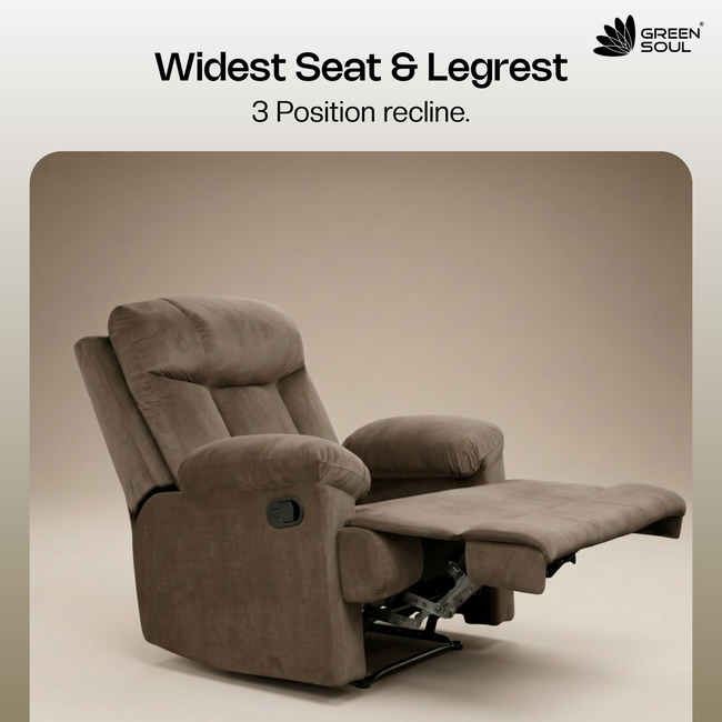 Green Soul  Cloud Single Seater Manual Recliner Sofa