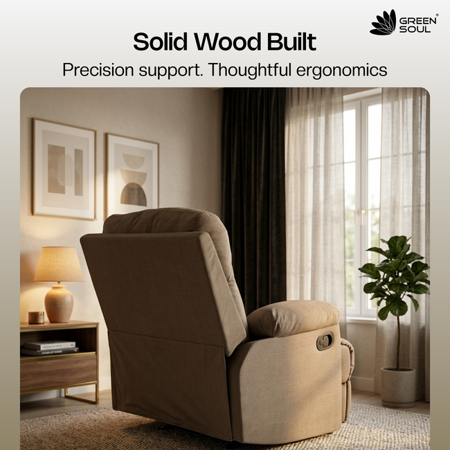 Green Soul  Cloud Single Seater Manual Recliner Sofa