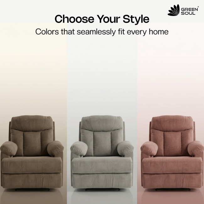 Green Soul  Cloud Single Seater Manual Recliner Sofa