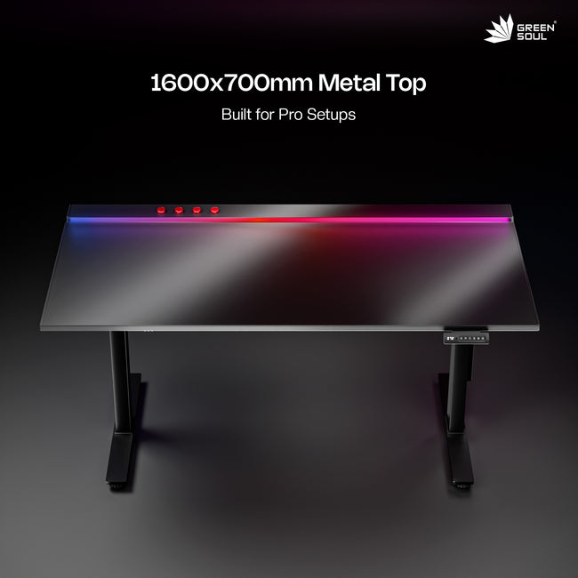 Green Soul Titan X Gaming Height Adjustable Table (Magnetic Wire Routing)