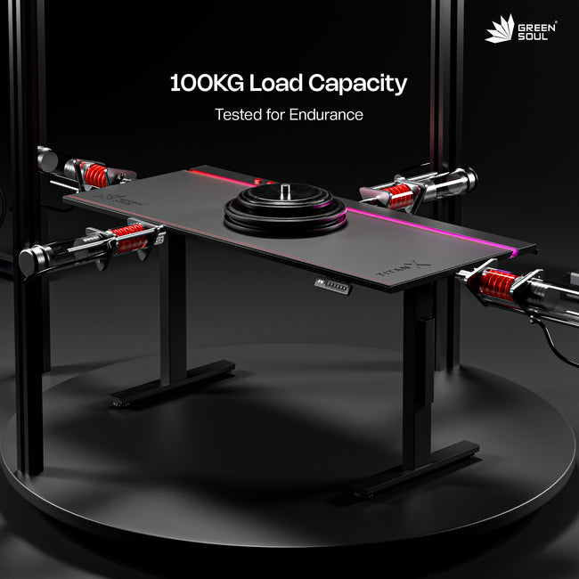 Green Soul Titan X Gaming Height Adjustable Table (Magnetic Wire Routing)