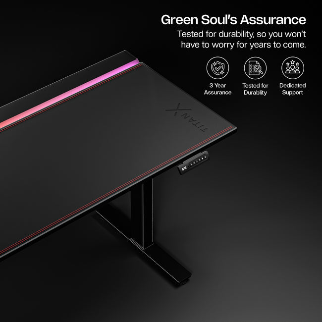 Green Soul Titan X Gaming Height Adjustable Table (Magnetic Wire Routing)