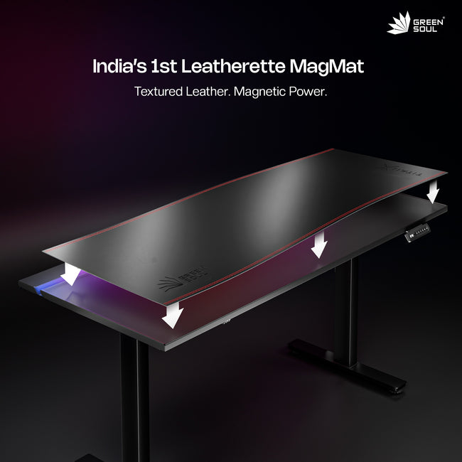 Green Soul Titan X Gaming Height Adjustable Table (Magnetic Wire Routing)