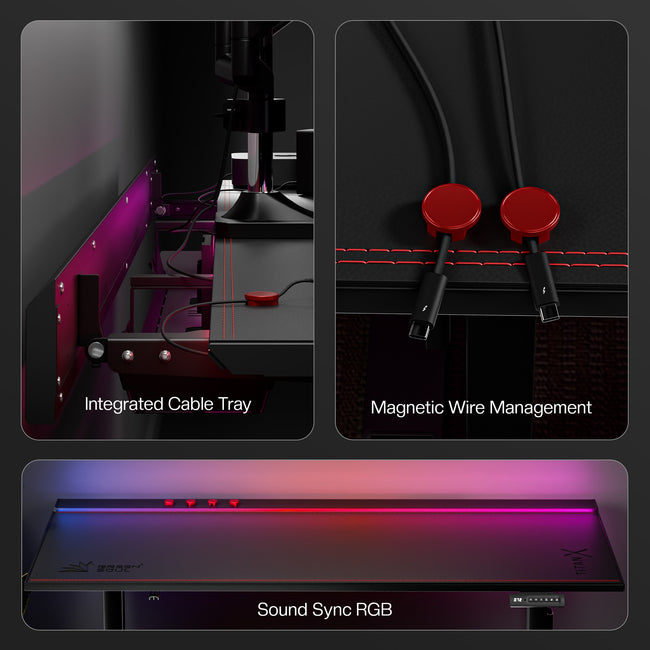 Green Soul Titan X Gaming Height Adjustable Table (Magnetic Wire Routing)
