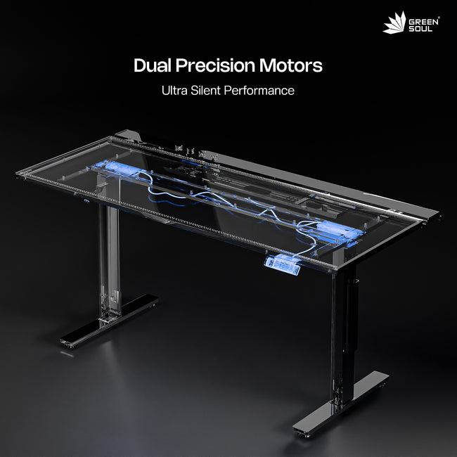 Green Soul Titan X Gaming Height Adjustable Table (Magnetic Wire Routing)