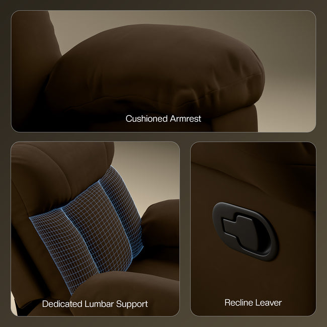 Green Soul  Cloud Single Seater Manual Recliner Sofa